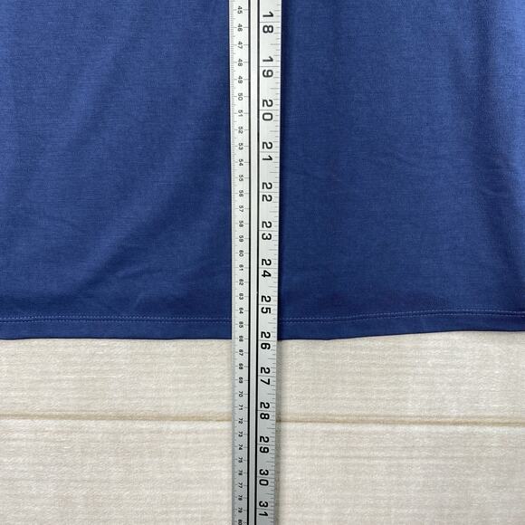Ann Taylor T-Shirt XL Womens Blue Cozy Slub Round Neck Cap Sleeve Boxy Stretch - Picture 3 of 6